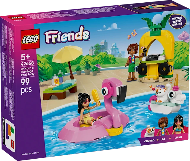 Poolparty med enhörning och flamingo LEGO® Friends (42658)