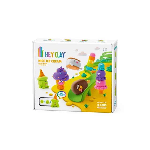 Muotoile Ihania Jäätelöitä 15 kpl Ilmakuivuva Hey Clay
