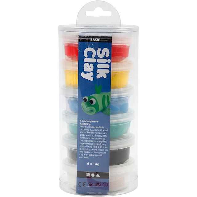 Produktbilde 1 for Silk Clay®, standardfarger, 6x14 g/ 1 pk.