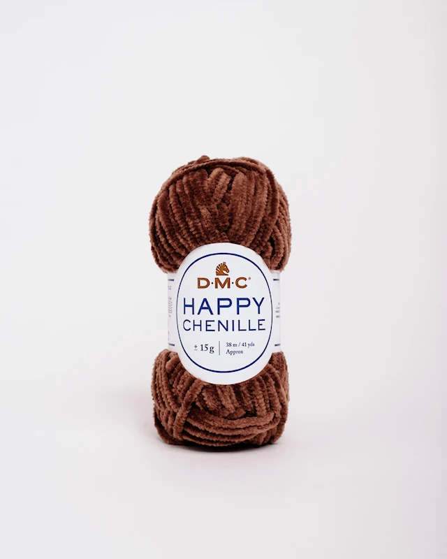 Happy Chenille Virkgarn 15 g Brun DMC