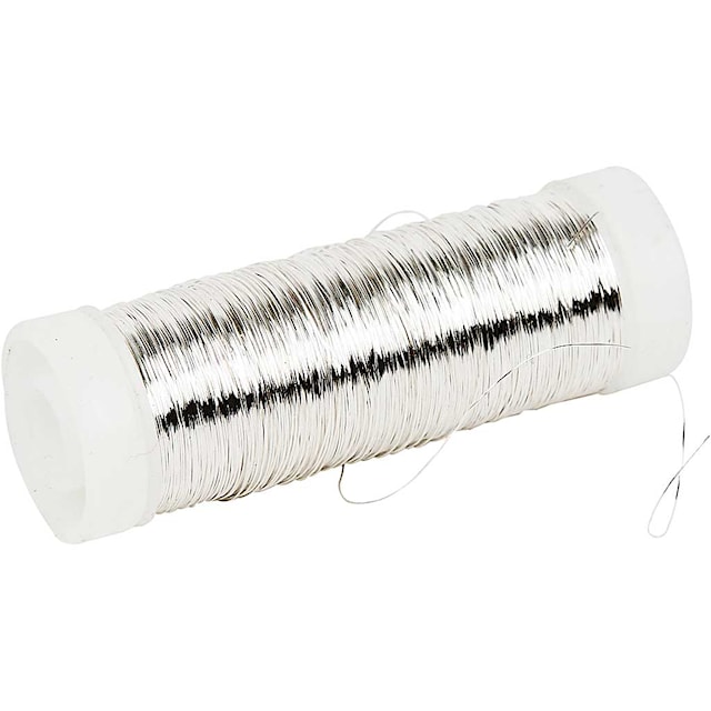 Produktbilde 1 for Sølvtråd, tykkelse 0,2 mm, forsølvet, 50 g, 110 m/ 1 rl.