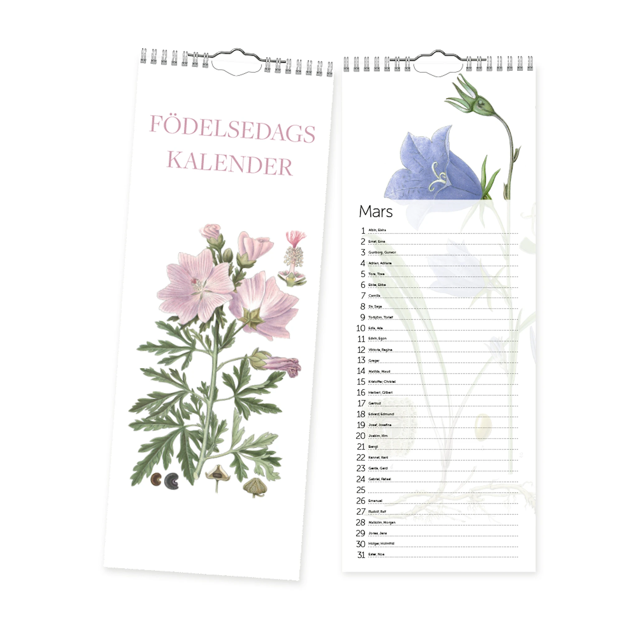 Produktbild för Födelsedagskalender Odaterad Växter Gullers