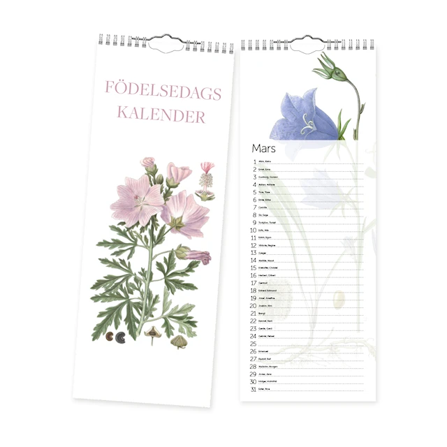 Födelsedagskalender Odaterad Växter Gullers