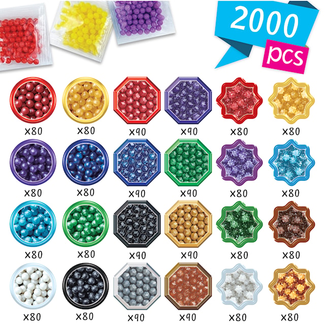 Tuotekuva 4 - Täyttöpakkaus kimallehelmiä 2000 kpl Aquabeads