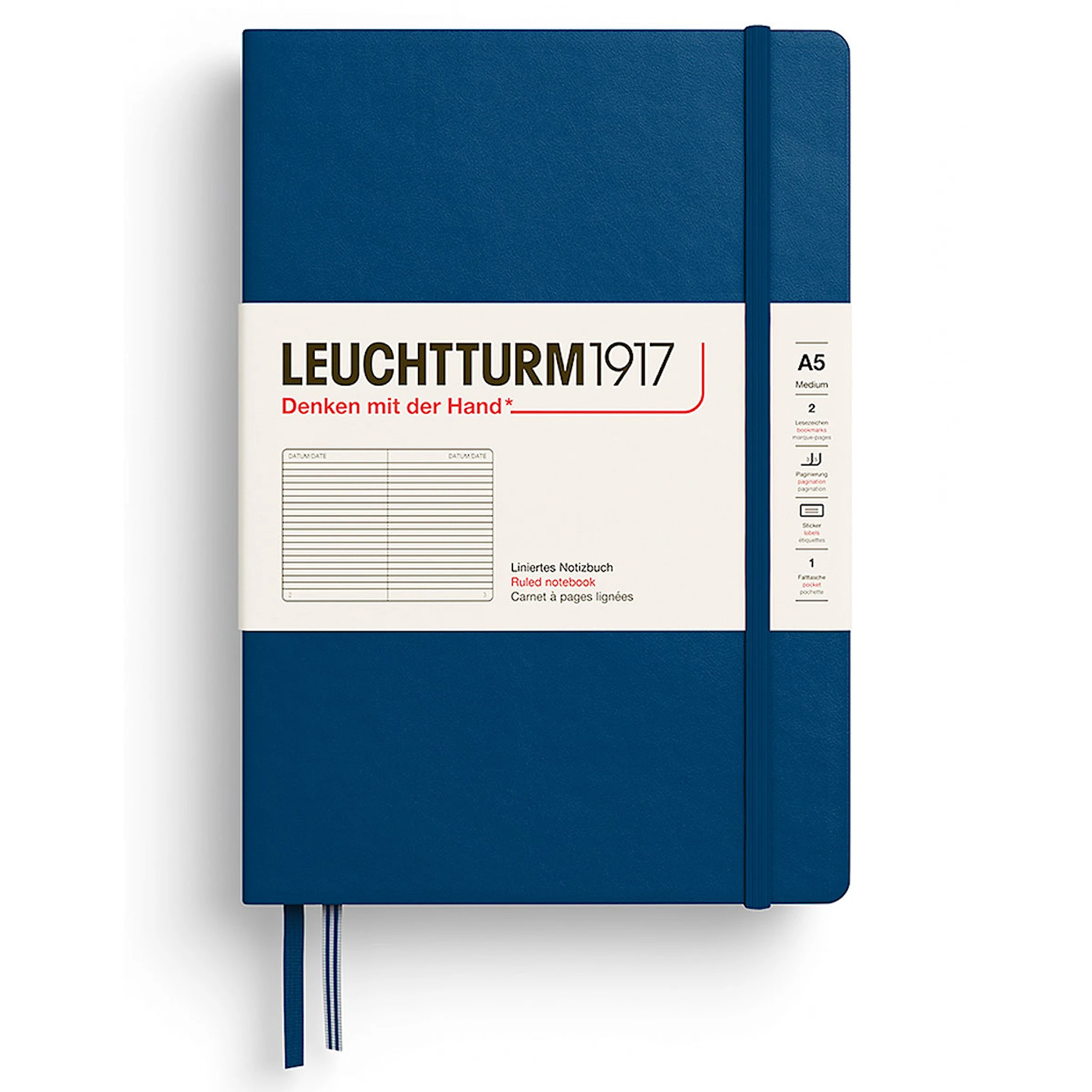 Produktbild för Anteckningsbok A5 Hard Linjerad Indigo Leuchtturm1917