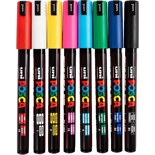 Posca Marker , nr. PC-1MR, spets 0,7 mm, extra fine, 8 st./ 1 st.