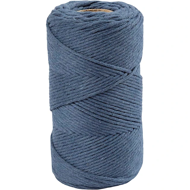 Makramégarn Blå 2 mm 330 g 1 rulle