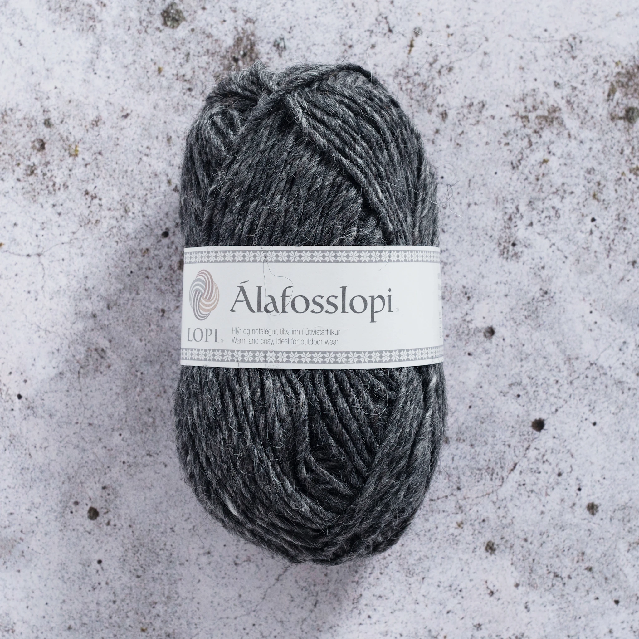 Produktbild för Álafosslopi Garn Ull 100 g Mörk grå Istex (0058)