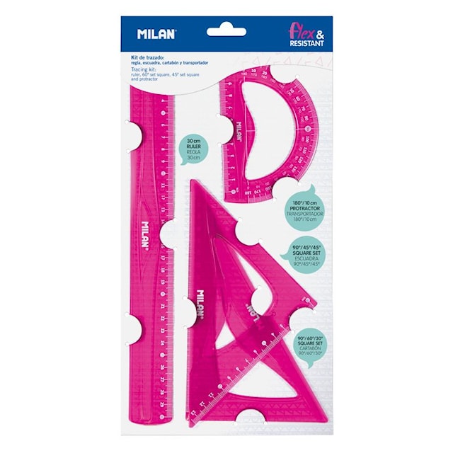Produktbilde 1 for Fleksibelt linjalsett Rosa MILAN