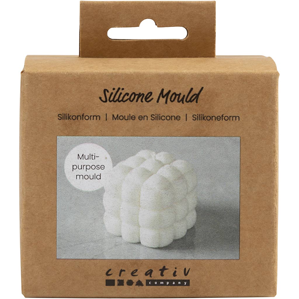 Silikonform för gjutning fyrkantig med bubblor höjd 5 cm Creativ Company
