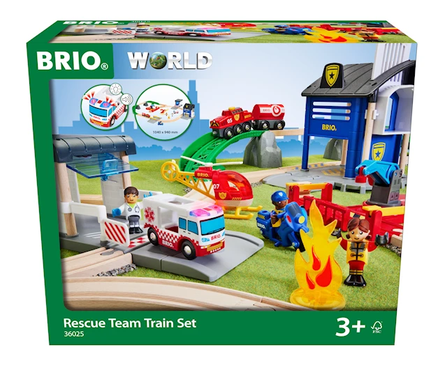 Pelastustiimiin junasetti (36025) BRIO