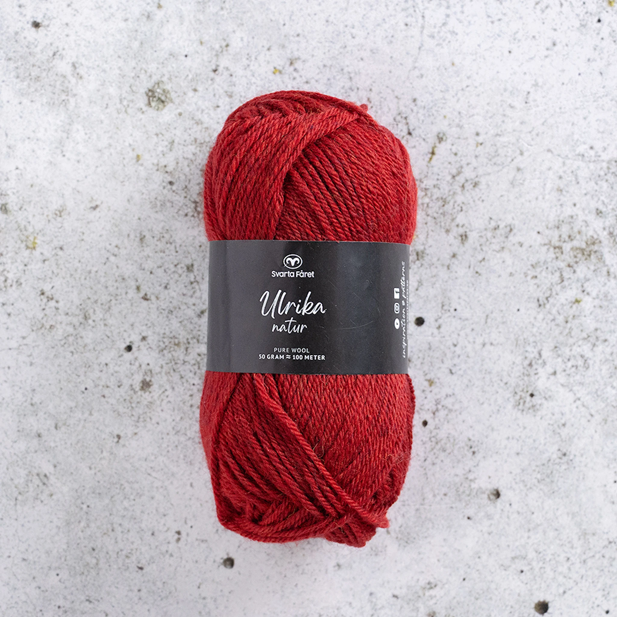 Produktbild för Ulrika Natur Ullgarn 50 g Ruby Nature 10 Svarta Fåret
