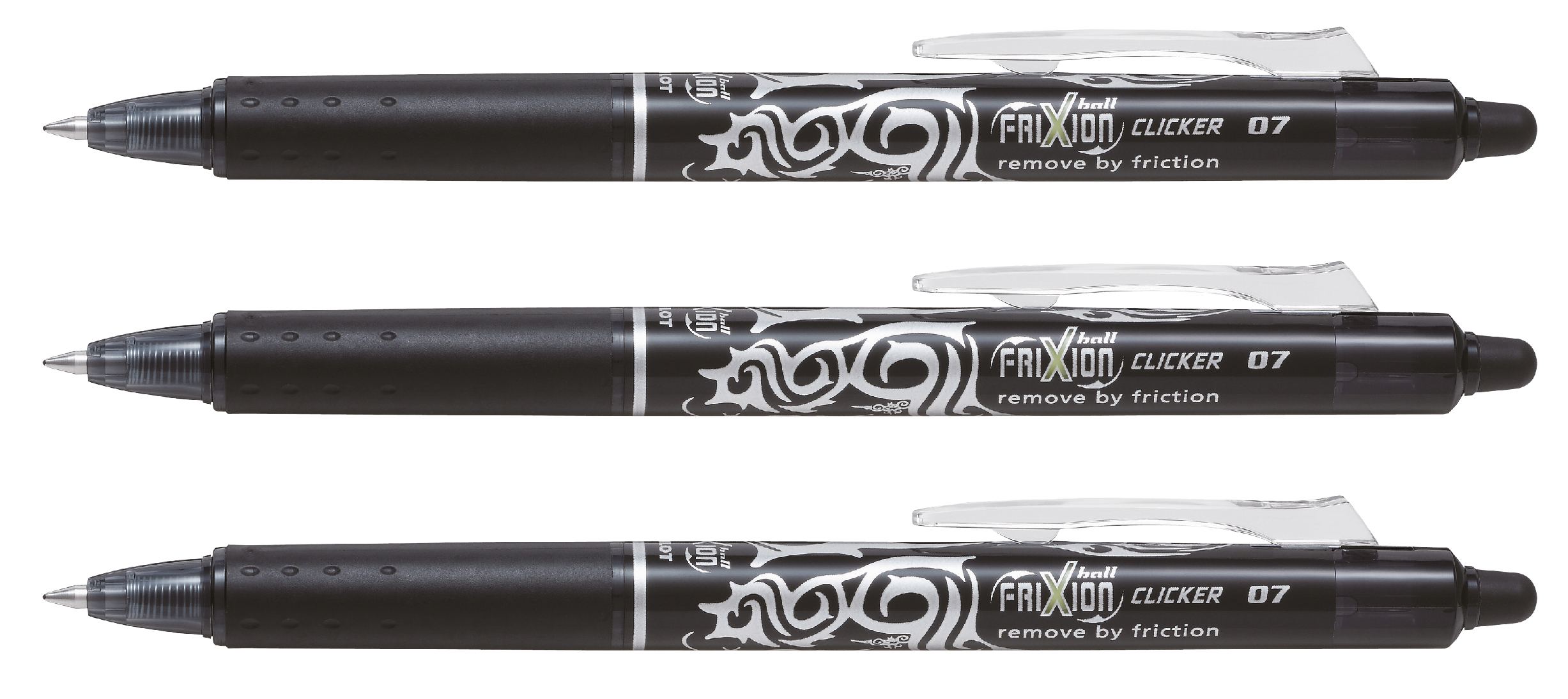 Bl&auml;ckpenna Frixion Clicker 3-p Svart, Pilot