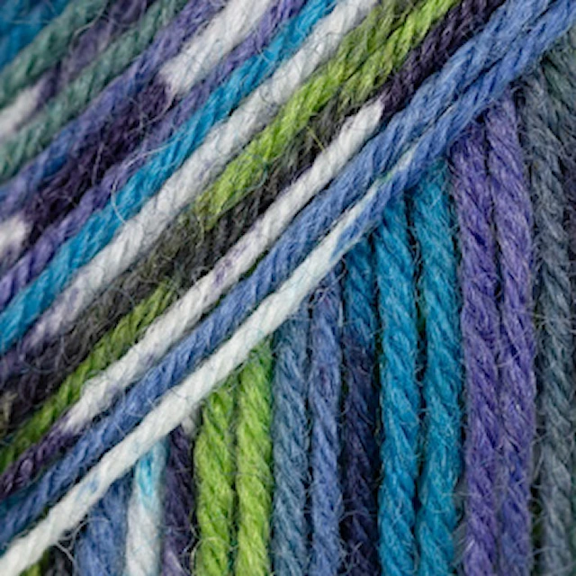 Fabel Print Garn Ullmix 50 g Grön/Turkos (677) Drops