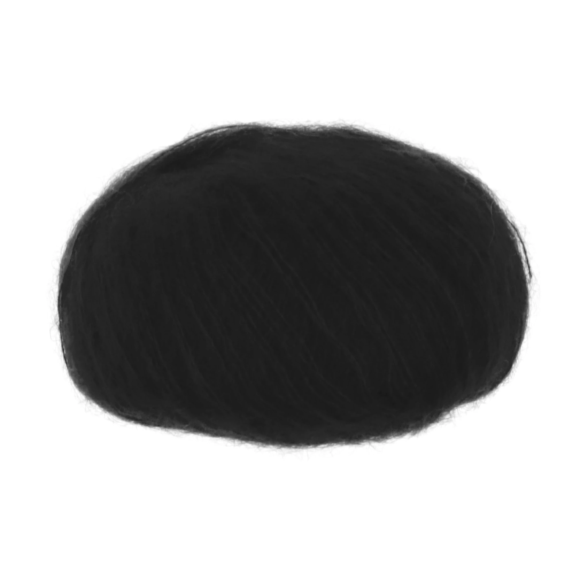 Produktbild för Silk Mohair 25 g Nero 6037 Lana Gatto