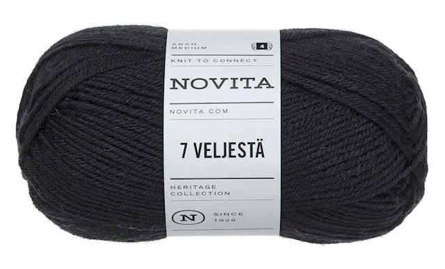 7 Bröder Garn Ullmix 100 g svart 099 Novita