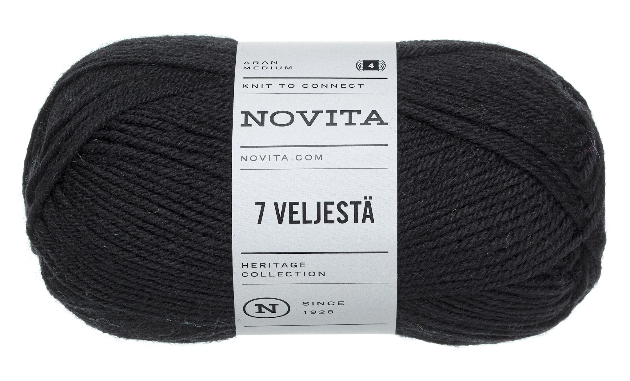 Tuotekuva ille 7 Veljestä Lanka Villasekoite 100 g  noki 099 Novita