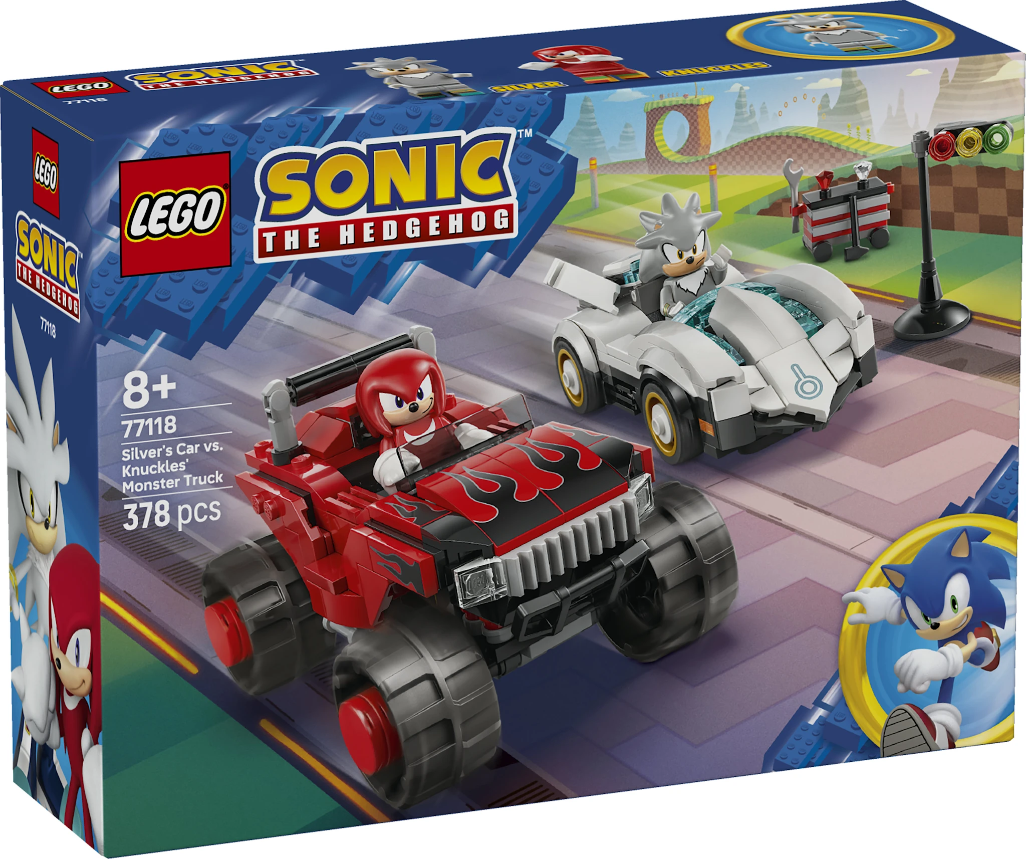 Tuotekuva ille Silverin auto vastaan Knucklesin monsteriauto LEGO® Sonic (77118)
