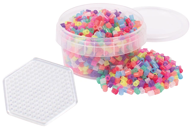Glitterputkihelmet 1000 kpl, Purkki ja Alusta Playbox