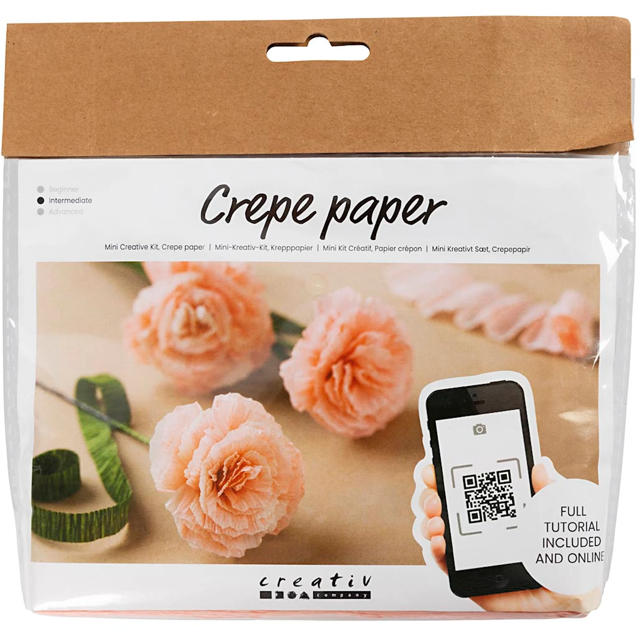 Produktbilde for Mini DIY Kit Kreppapir, Nellik, Strekk-/krep: 180%, 105 g, 1 pk.