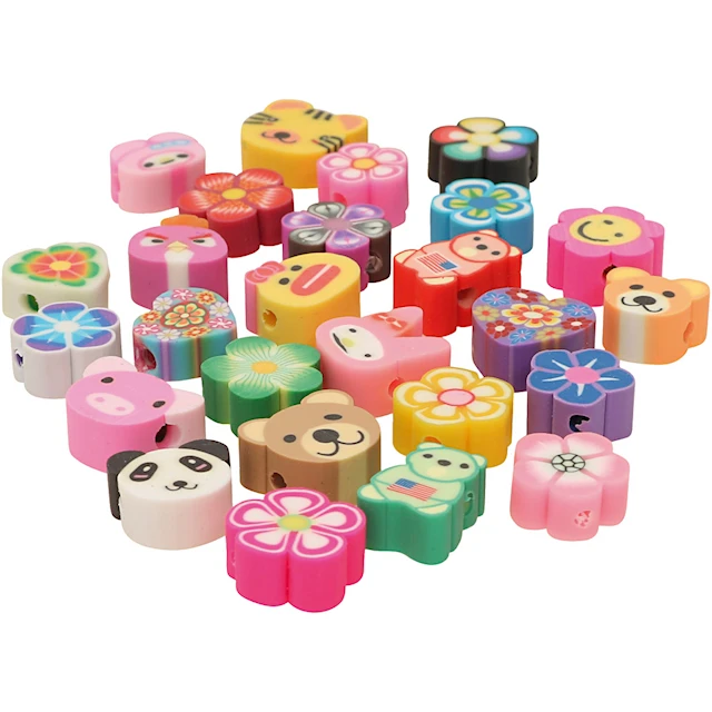 Djur- och blomsterpärlor 10 mm 200-pack