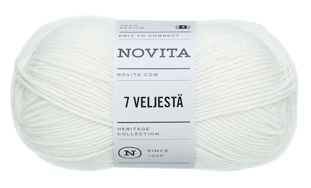 7 Veljestä Lanka Villasekoite 100 g  valkoinen 011 Novita