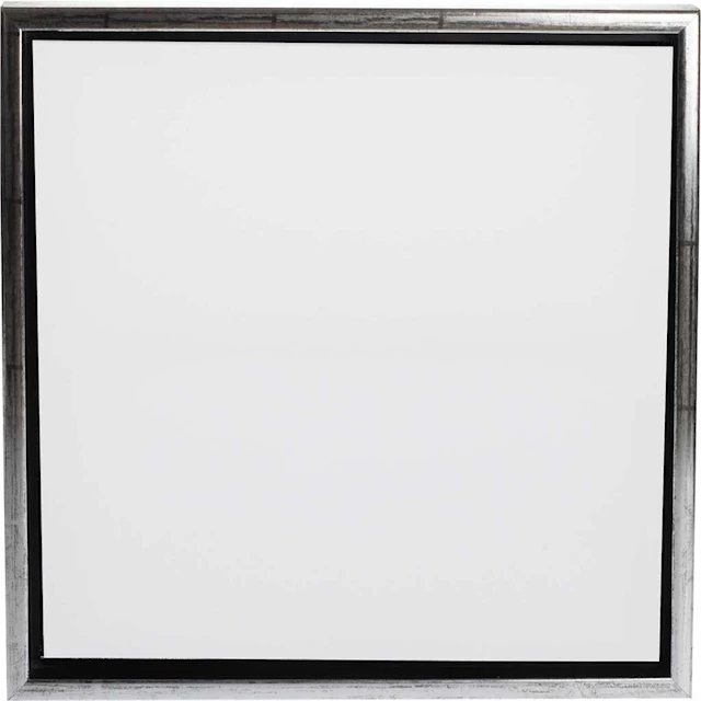 Duk med ram, stl. 40x40 cm, 360 g, antiksilver, vit, 1 st.