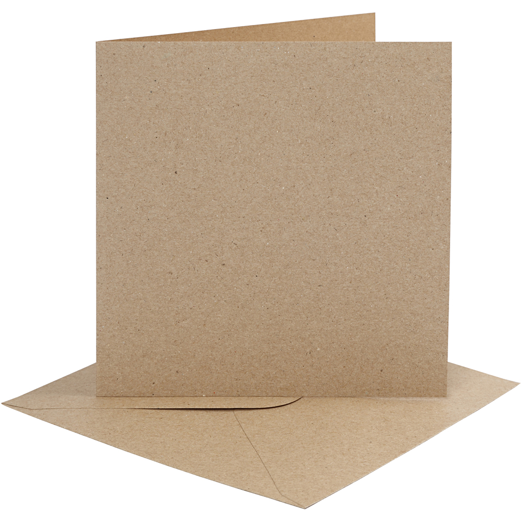 Kort och Kuvert Naturfärg 15,2x15,2 cm 4-pack