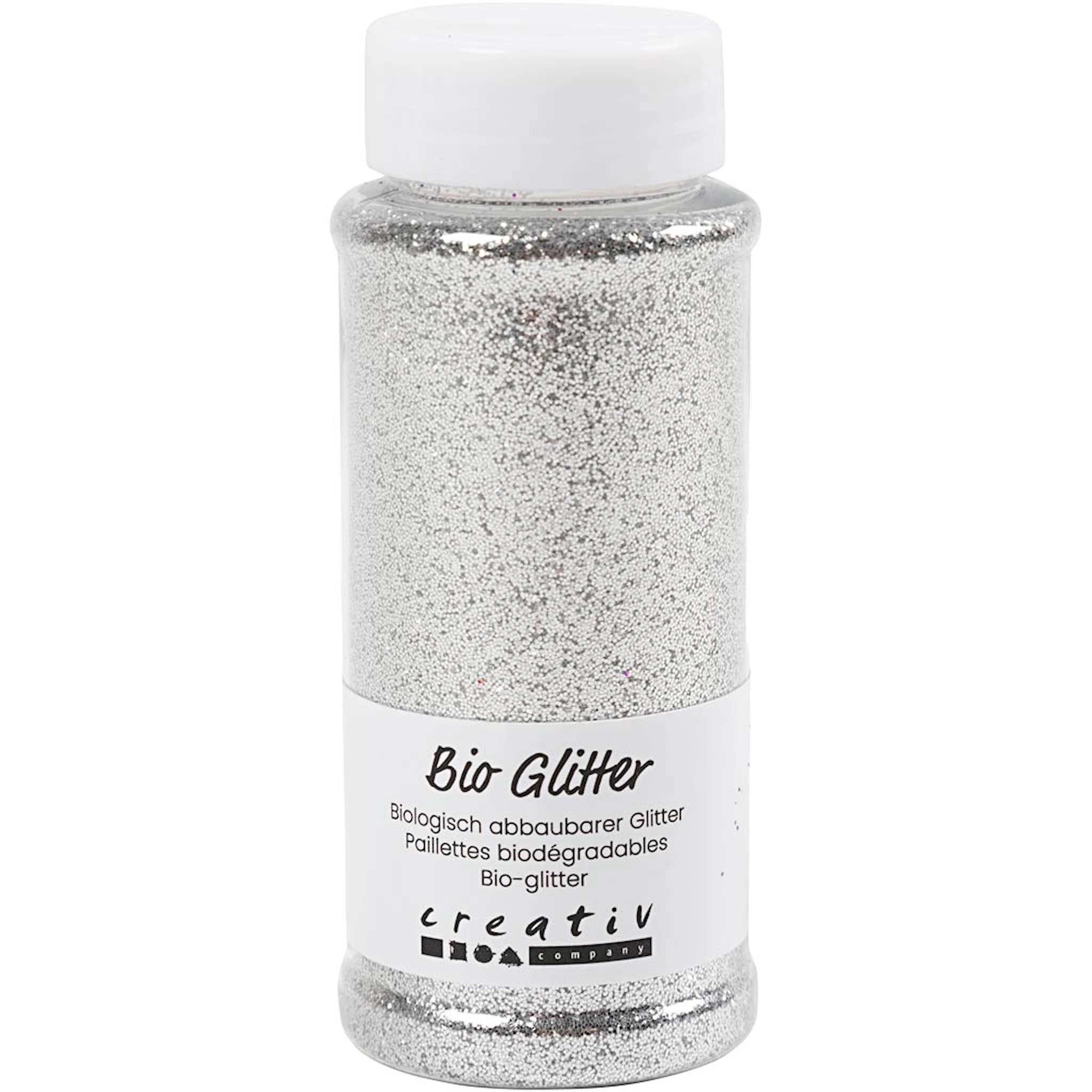 Produktbilde for Biologisk nedbrytbart glitter, sølv, 140 ml/ 1 boks