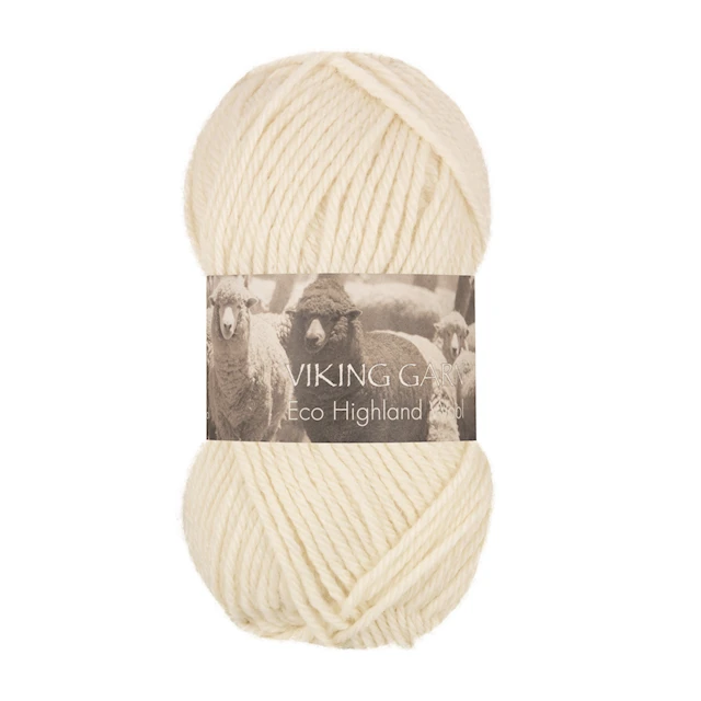 Eco Highland Wool Garn 50 g Naturvit 202 Viking Garn