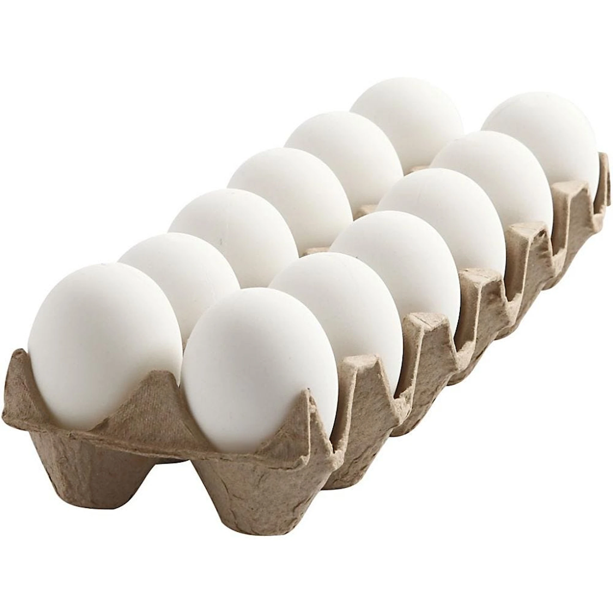 Produktbild för Plastägg vita 6 cm 12-p Creativ Company