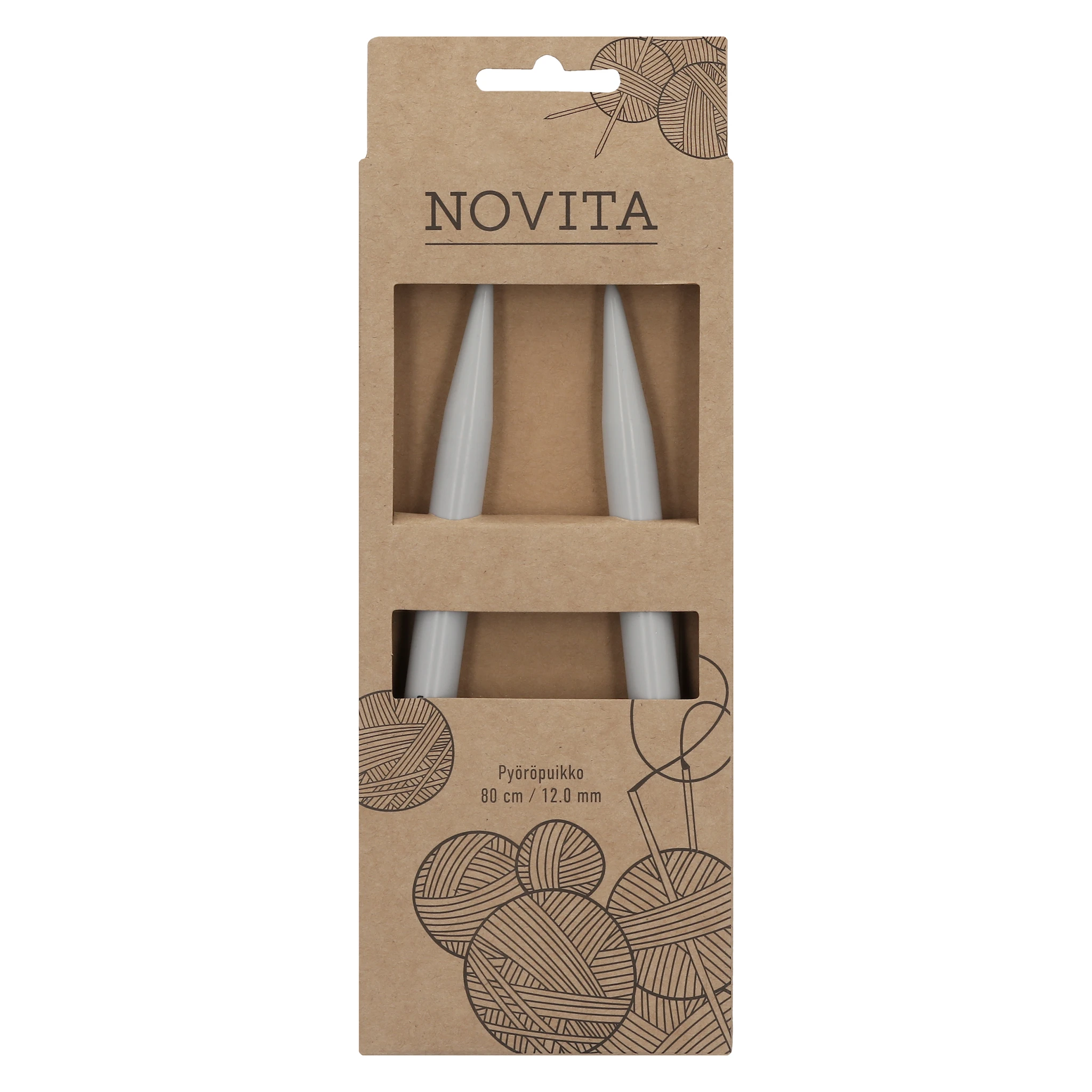 Produktbild för Rundstickor Plastic 80 cm 12.0 Novita