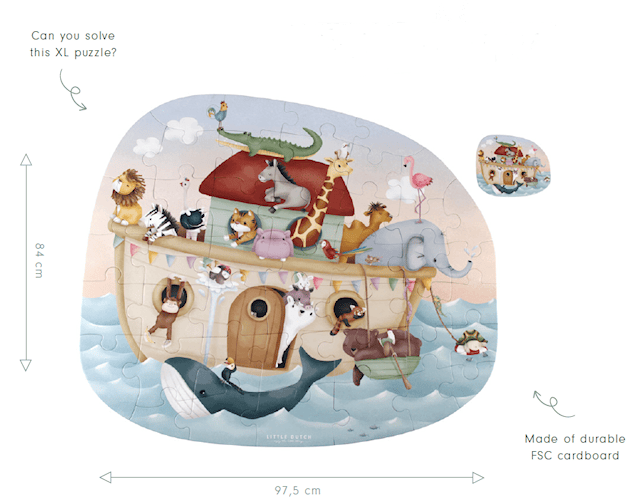 Produktbilde 5 for Noahs Ark Gulvpuslespill Little Dutch