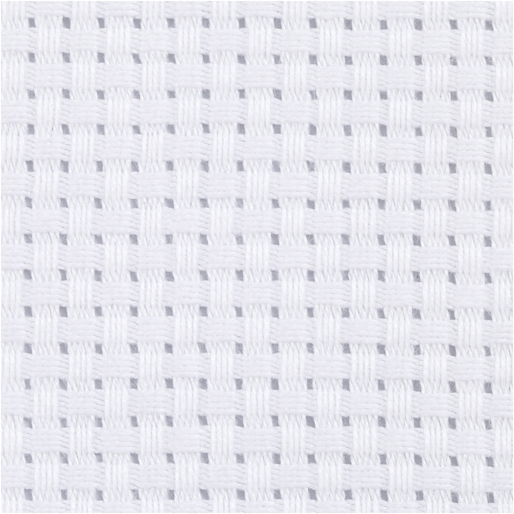 Aidatyg, stl. 50x50 cm, 35 rutor per 10 cm, vit, 1 st.