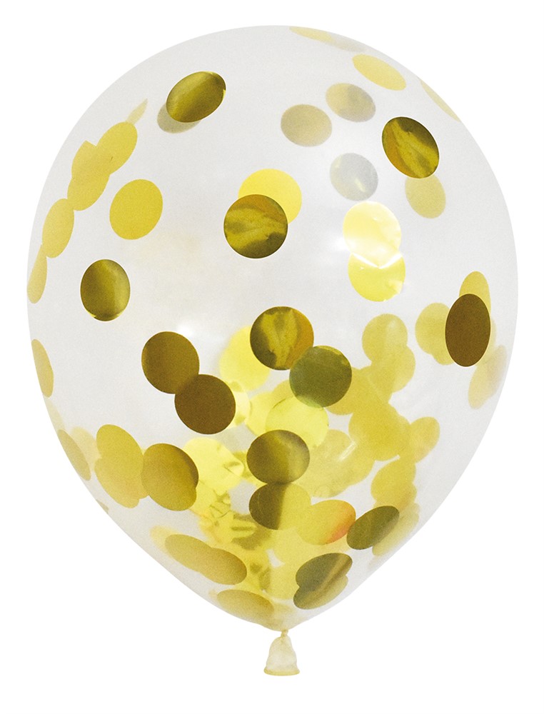 Ballonger Confetti Guld 6-pack