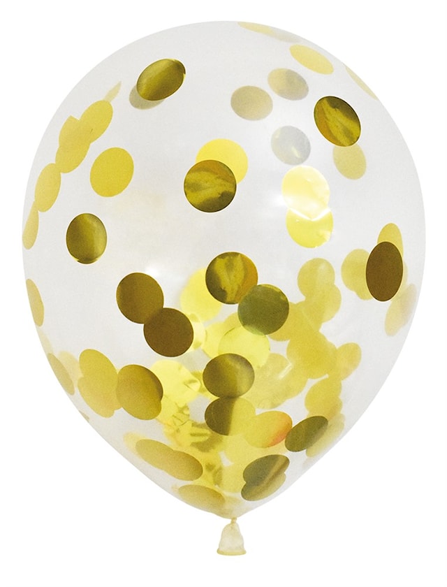 Ballonger Confetti Guld 6-pack