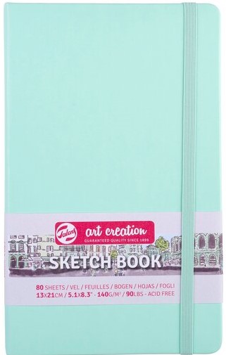Skissbok Fresh Mint 13x21 cm 140g 80 creme vita sidor Talens Art Creation