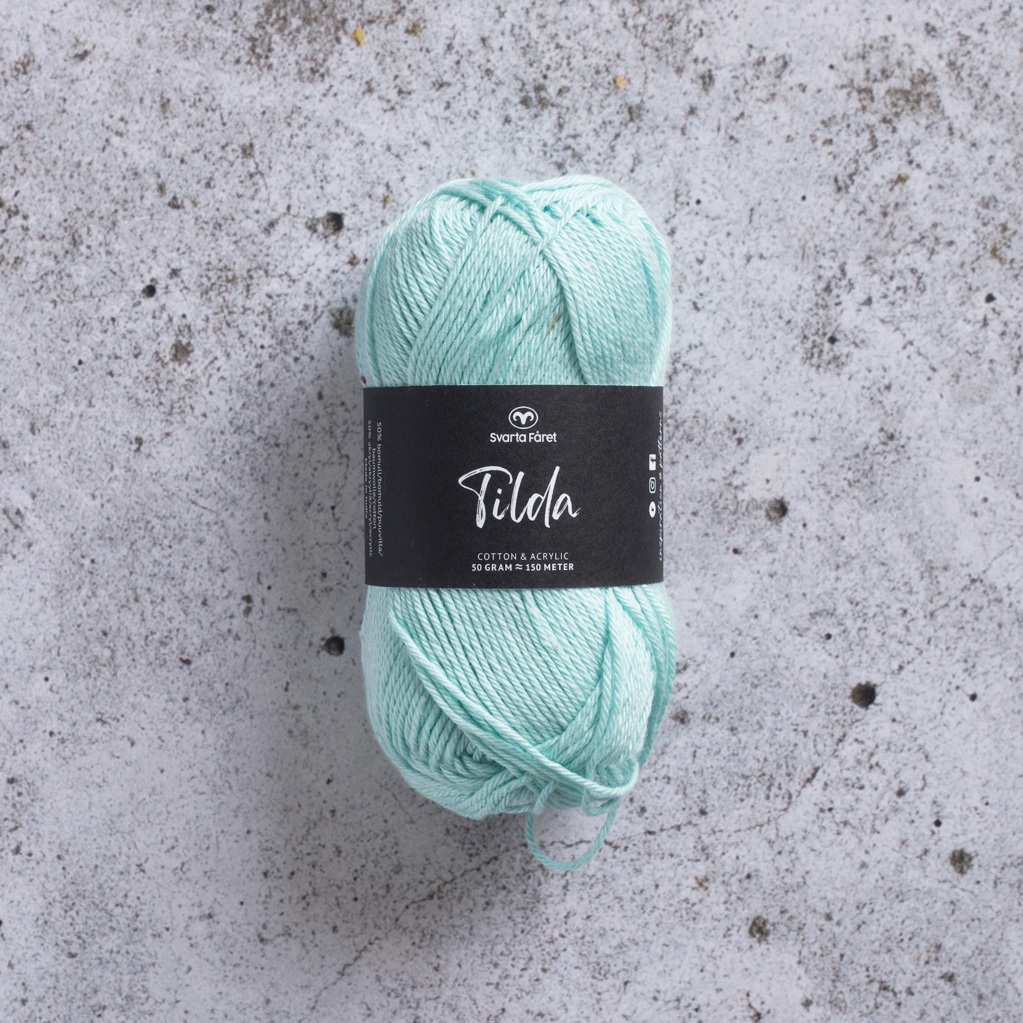 Produktbild för Tilda Garn Bomullsmix 50g Svarta Fåret