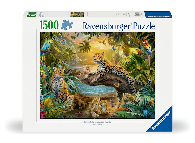 Pussel Leopard Family In The Jungle 1500 bitar, Ravensburger
