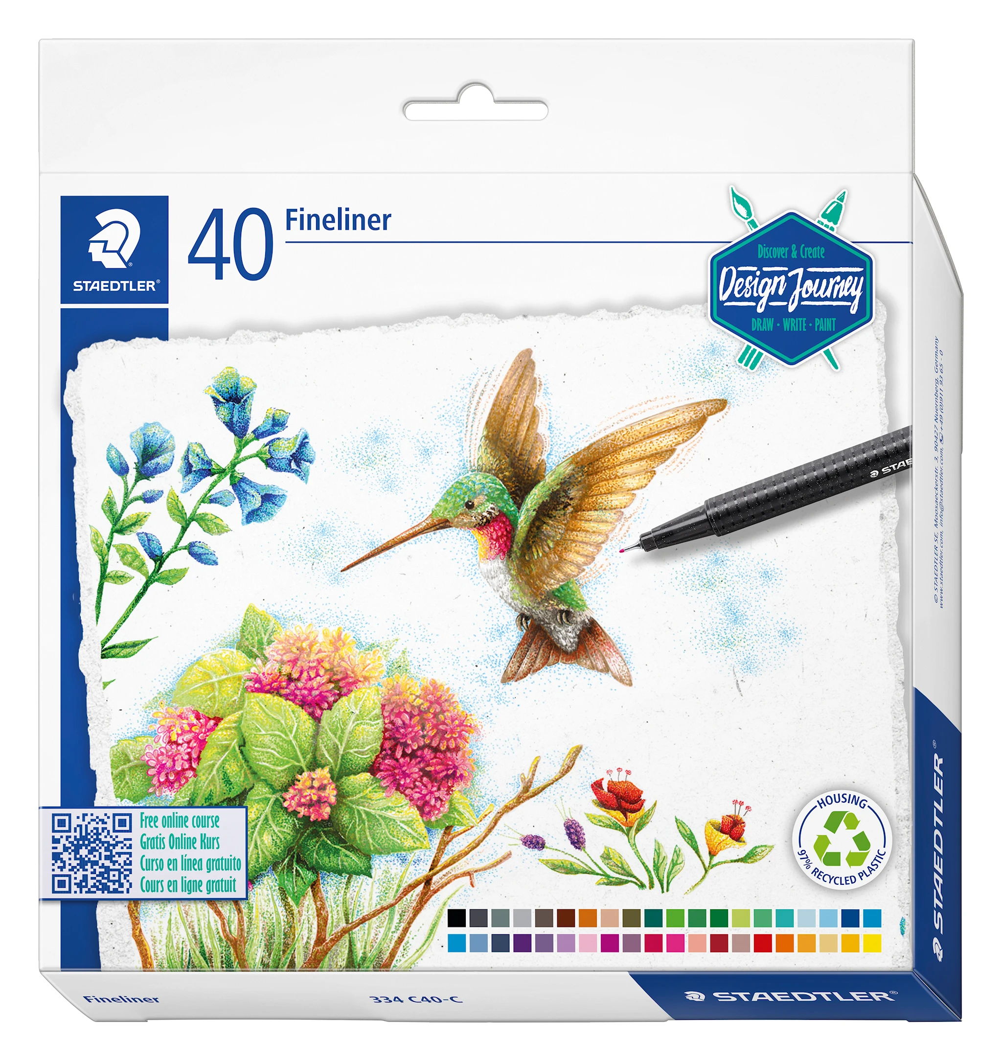 Produktbilde for Triplus Fineliner 0,3mm 40-pakning Staedtler