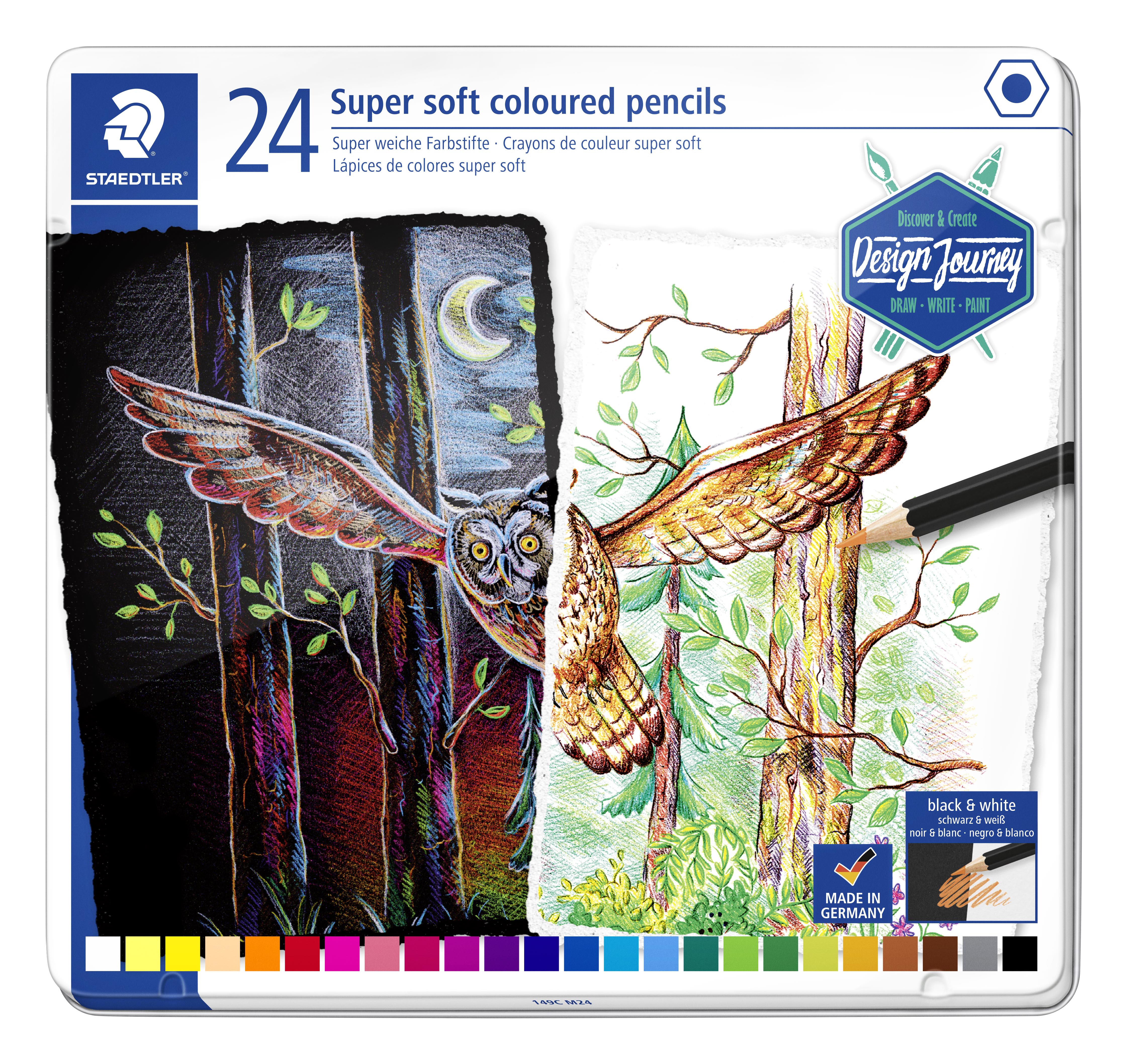 Färgpennor Supermjuka 24-p Design Journey Staedtler