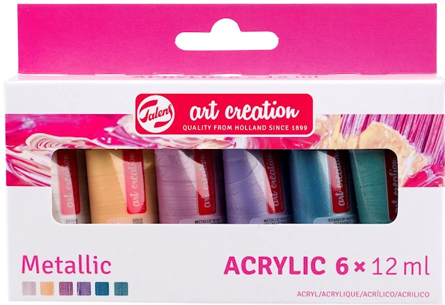 Akrylfärger Metallic 12 ml 6-pack Talens Art Creation