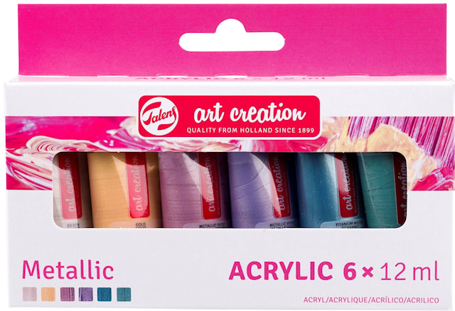 Tuotekuva 1 - Akryylivärit Metalliväri 12 ml 6-pack Talens Art Creation