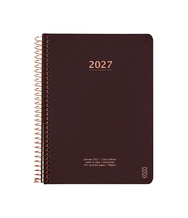 Kalenteri 2027 A5 Viikko Per Aukeama Coffee KOZO