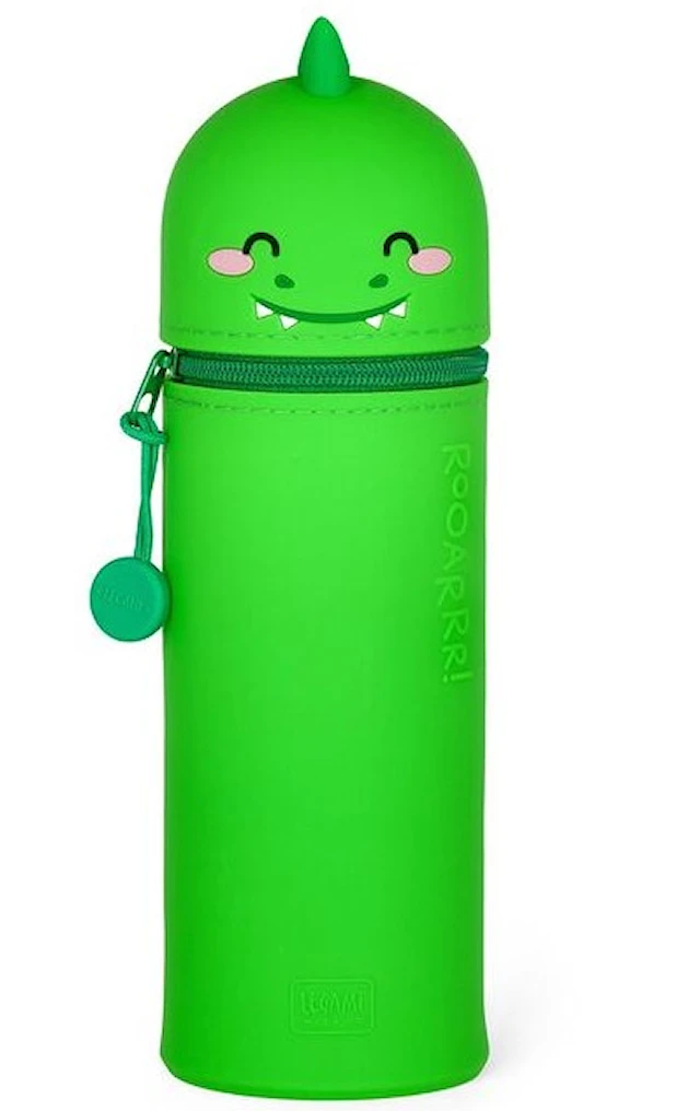 Kynäkotelo Dino Silikonista Vetoketjulla 18,5 cm Kawaii