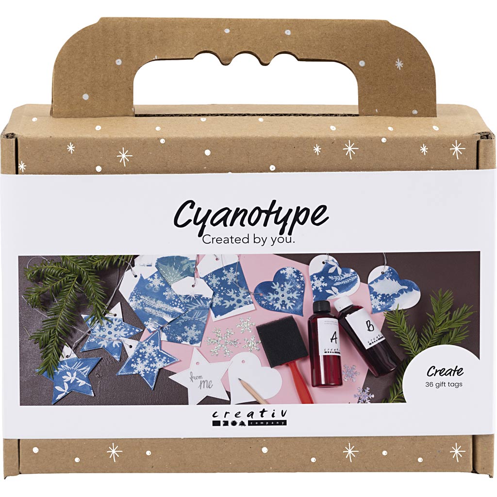 Mini DIY Kit Presentetiketter Cyanotypi blå & silver 1 förp