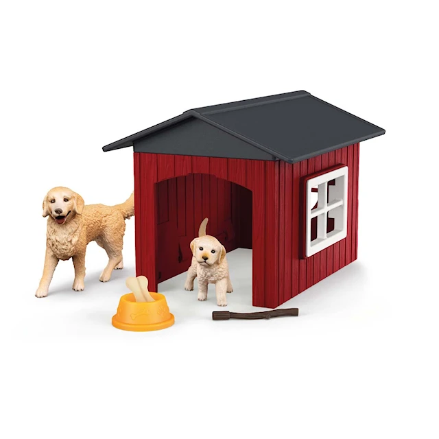 Schleich-koiratalo, jossa on kaksi kultaistanoutajaa
