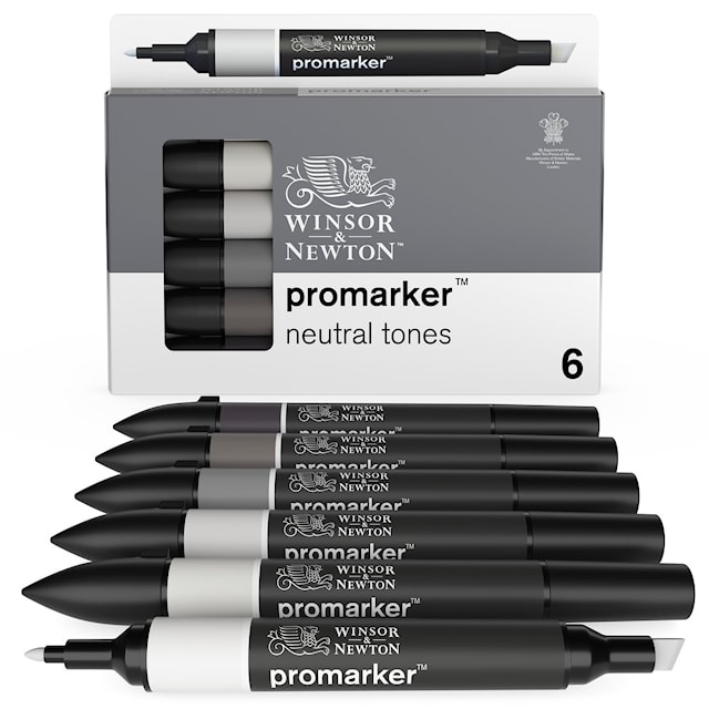 Produktbilde 4 for Markørpenn ProMarker 6 Sett Neutral tones Winsor & Newton