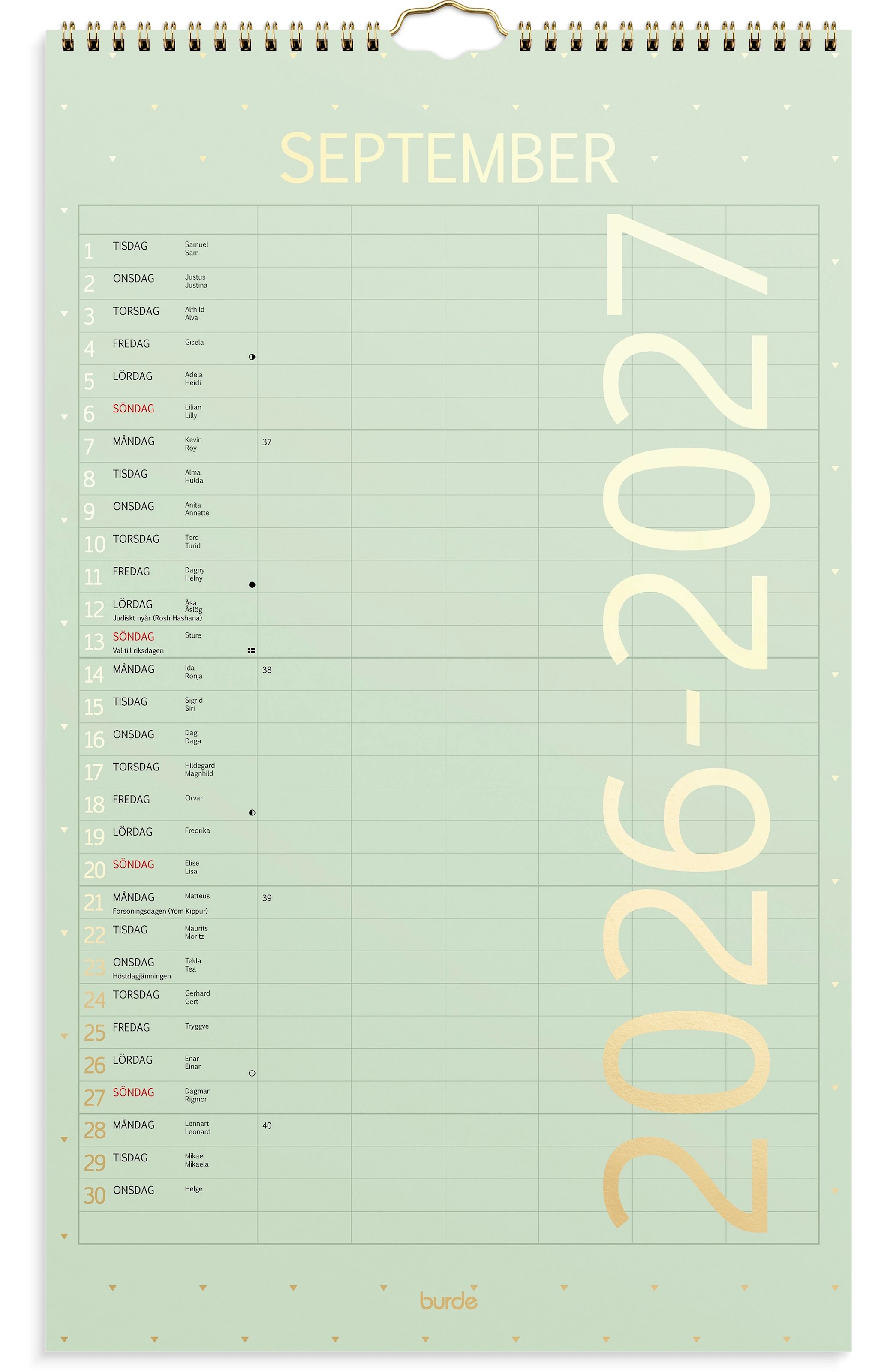 Produktbild för Familjekalender 26/27 Color Burde