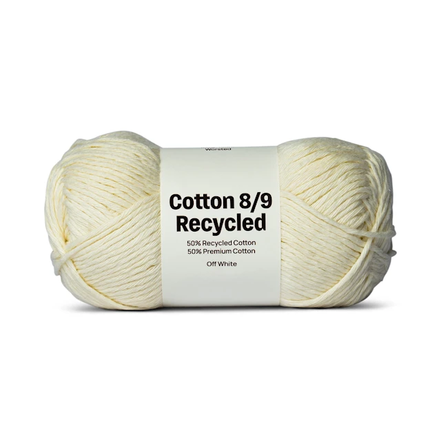 Cotton 8/9 Garn 100g Recycled Off White A074 Adlibris
